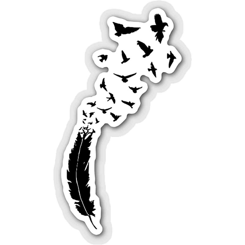 استیکر لپ تاپ طرح Feather and Birds  کد ST628