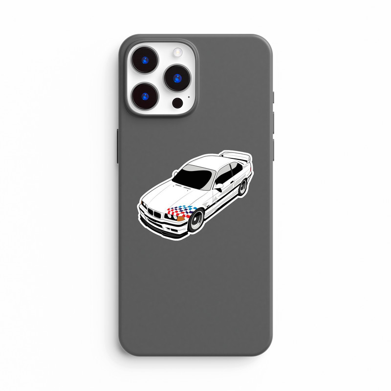 استیکر لپ تاپ و موبایل بووم طرح ماشین مدل BMW E36 کد ZX005