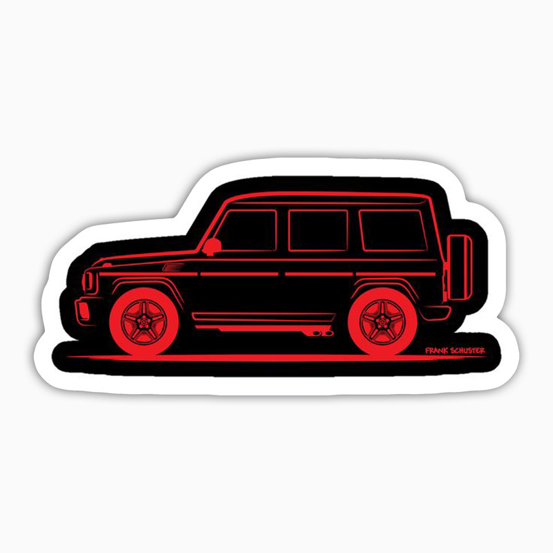 استیکر لپ تاپ بووم طرح ماشین مدل Red G Class کد JC05