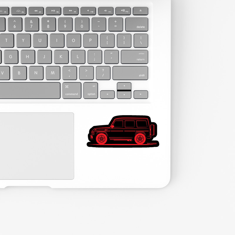 استیکر لپ تاپ بووم طرح ماشین مدل Red G Class کد JC05