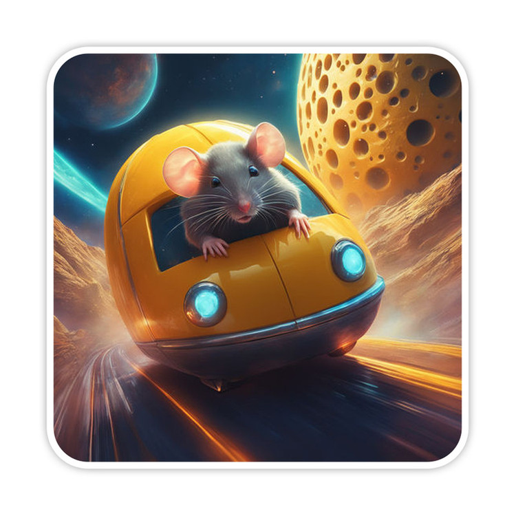 استیکر لپ تاپ و موبایل گوفی طرح موش راننده مدل Mouse 56