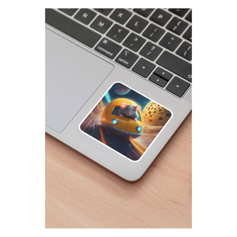 استیکر لپ تاپ و موبایل گوفی طرح موش راننده مدل Mouse 56