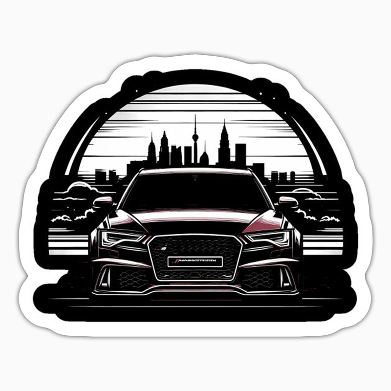 استیکر لپ تاپ و موبایل بووم طرح ماشین مدل Audi A6 کد UV086