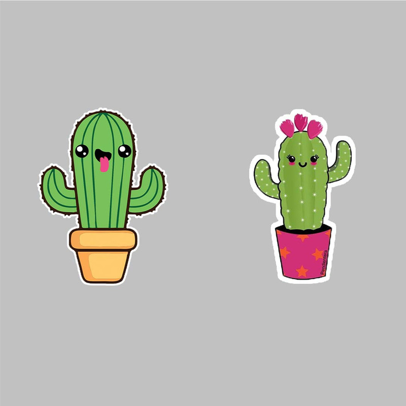 استیکر لپ تاپ کارنیکا طرح کاکتوس مدل Cactus-2222040  مجموعه 2 عددی