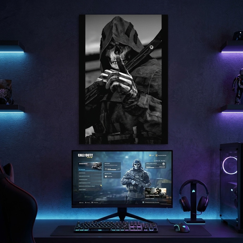 پوستر مدل گوست Ghost طرح بازی کالاف آف دیوتی Call of Duty کد 942