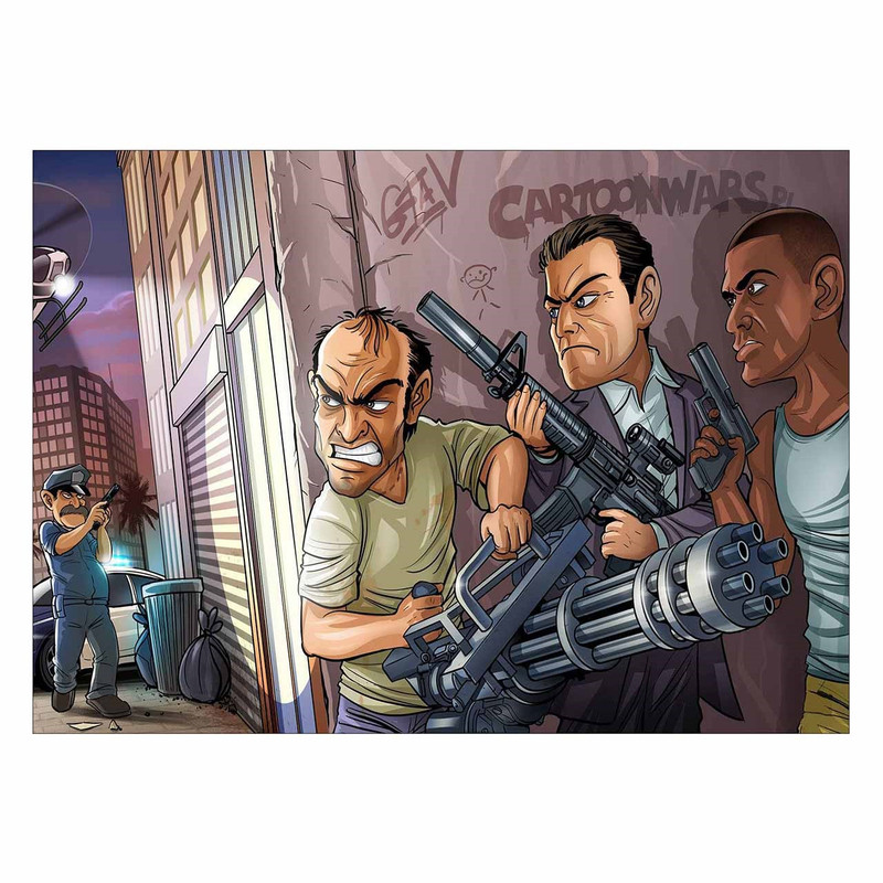 تابلو شاسی ونسونی طرح GTA V Comic سایز 30x40