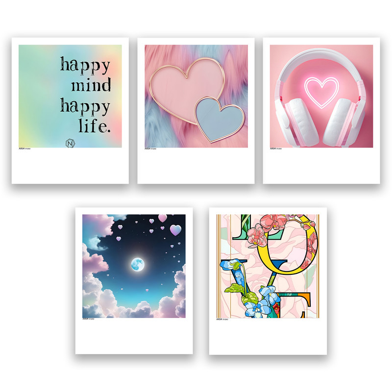 آویز تزیینی عرش مدل فانتزی عاشقانه کد Asa947 مجموعه پنج عددی