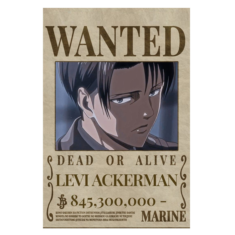 پوستر مدل تحت تعقیب لیوای اکرمن Levi ackreman طرح انیمه Attack on titan کد 381