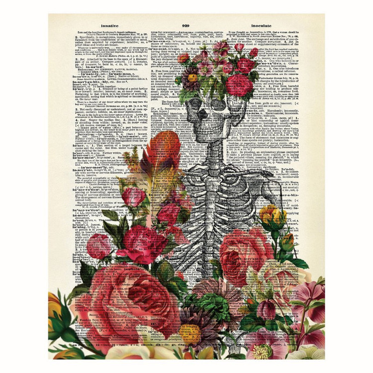 پوستر مدل اسکلت گلی