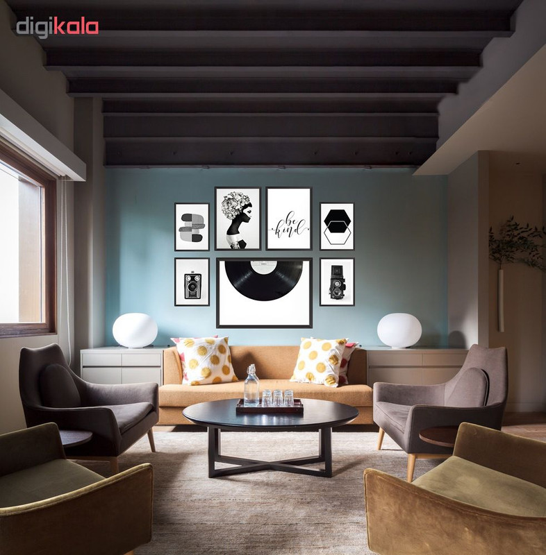تابلو 7 تکه هیلما گالری کد HAP1136 BLACK