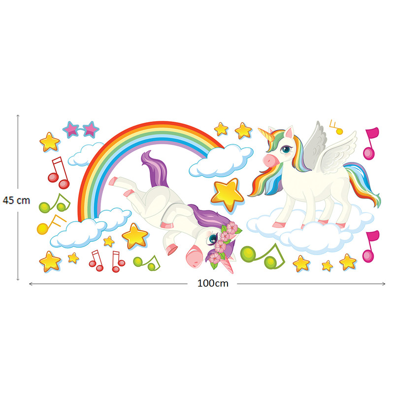استیکر دیواری کودک طرح cute unicorn
