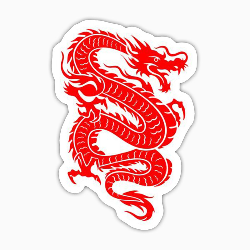 استیکر لپ تاپ و موبایل بووم طرح Red Dragon کد LA73