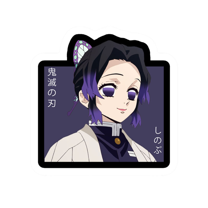 استیکر لپ تاپ بادکنک آبی طرح Demon Slayer مدل Shinobu Kochou