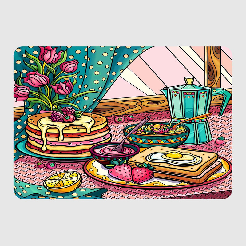 استیکر لپ تاپ طرح میز صبحانه مدل P-224 مناسب برای لپ تاپ 15.6 اینچ