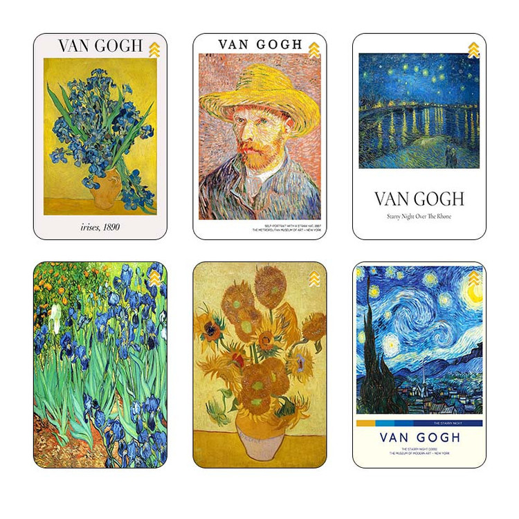 استیکر کارت مدل نقاشیهای ونگوگ Van Gogh Paintings کد 63955 مجموعه 6 عددی
