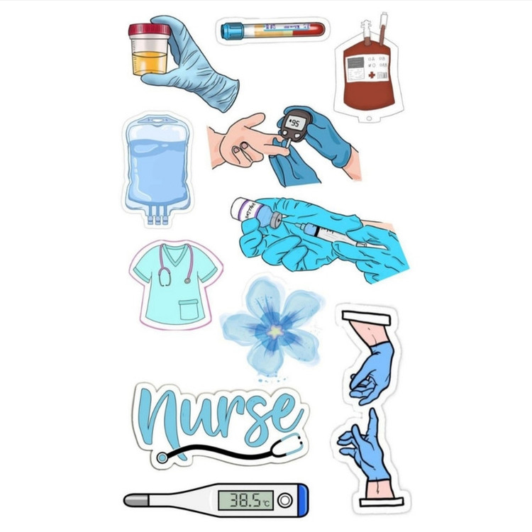 استیکر طرح nurse کد 2 مجموعه 11عددی