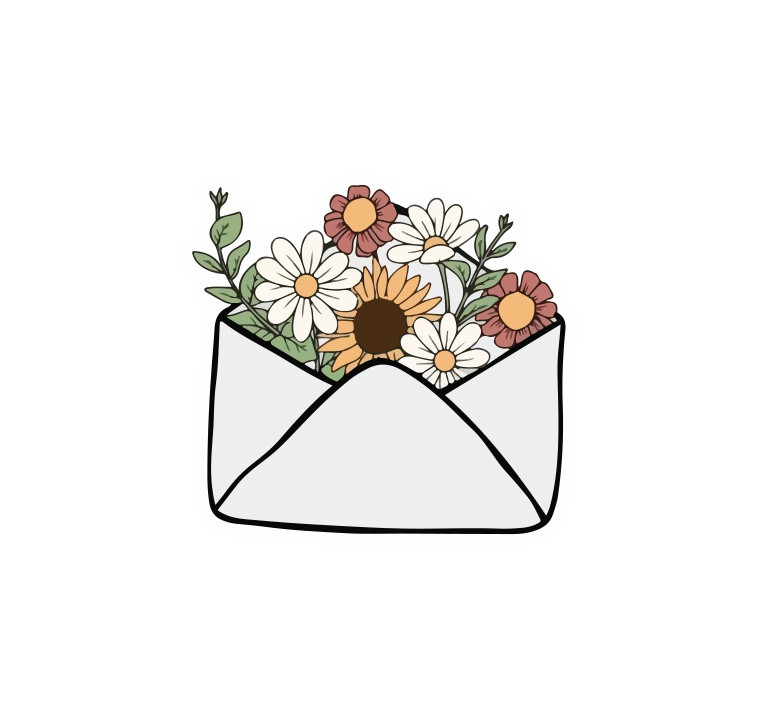 استیکر لپ تاپ طرح پاکت گل کد 196