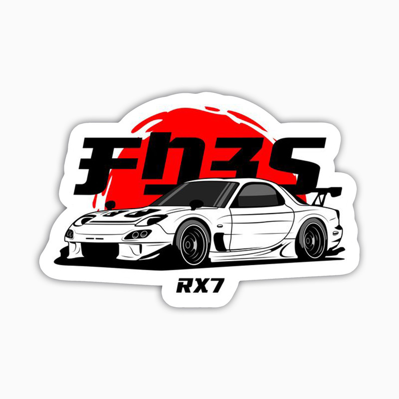 استیکر لپ تاپ بووم طرح ماشین مدل Mazda RX7 کد KT96
