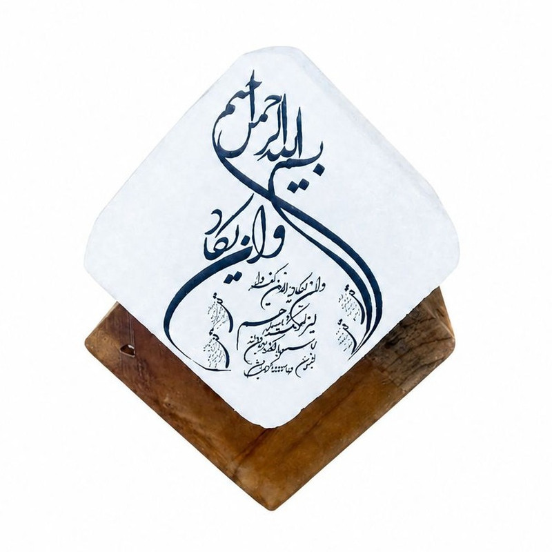 سنگ‌ نمک دکوری مدل مکعب و پایه کد ۶۰