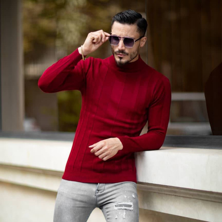 پلیور مردانه مدل یقه ایستاده
