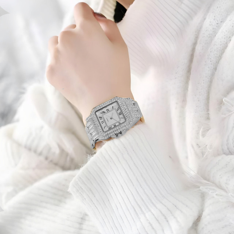 ساعت مچی عقربه ای مدل فول نگین کد 02