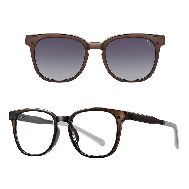 فریم عینک طبی آلبرت وگ مدل CG7705C745-P120 Polarized Double Switch به همراه کاور آفتابی