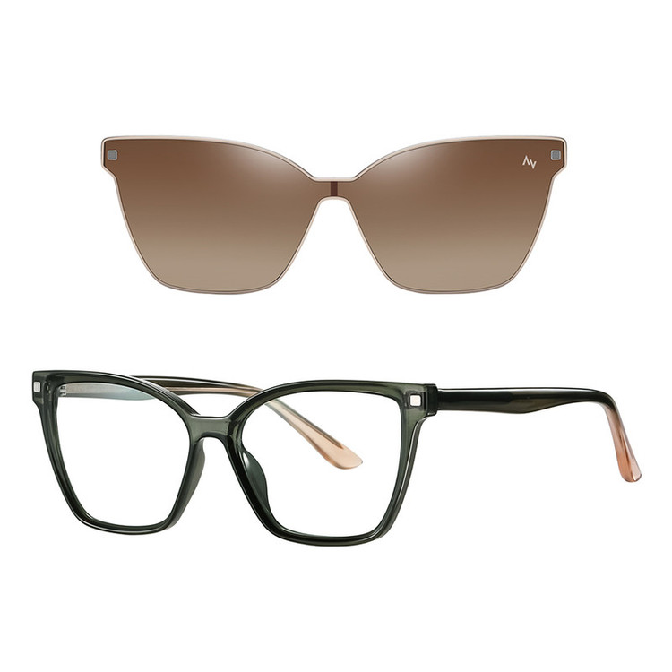 فریم عینک طبی آلبرت وگ مدل CG7802C641-P116 Polarized Double Switch به همراه کاور آفتابی