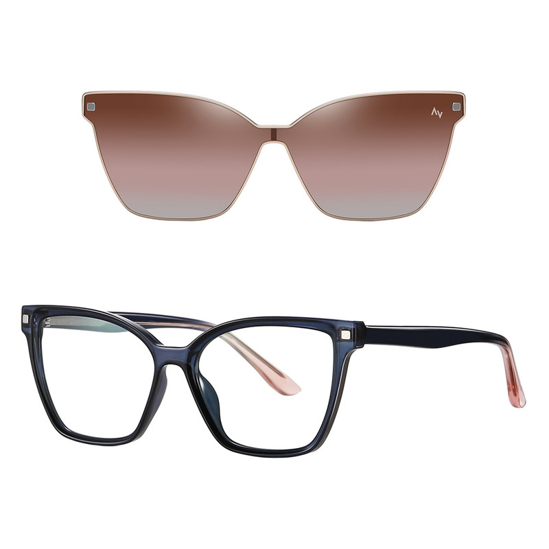 فریم عینک طبی آلبرت وگ مدل CG7802C639-P127 Polarized Double Switch به همراه کاور آفتابی