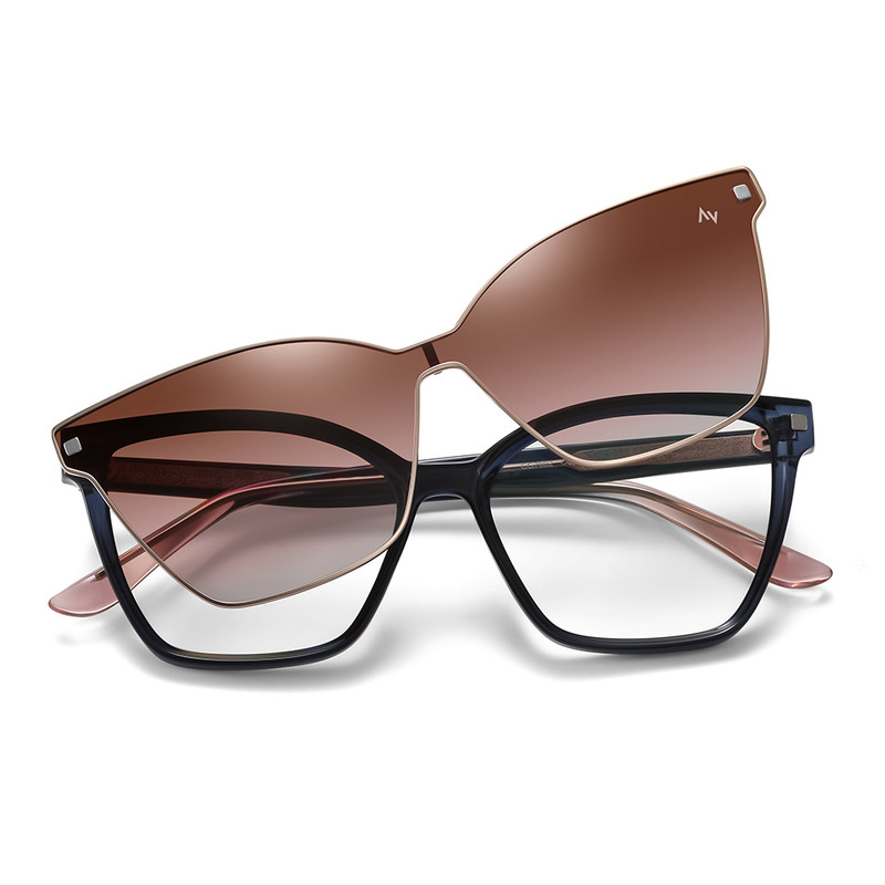 فریم عینک طبی آلبرت وگ مدل CG7802C639-P127 Polarized Double Switch به همراه کاور آفتابی