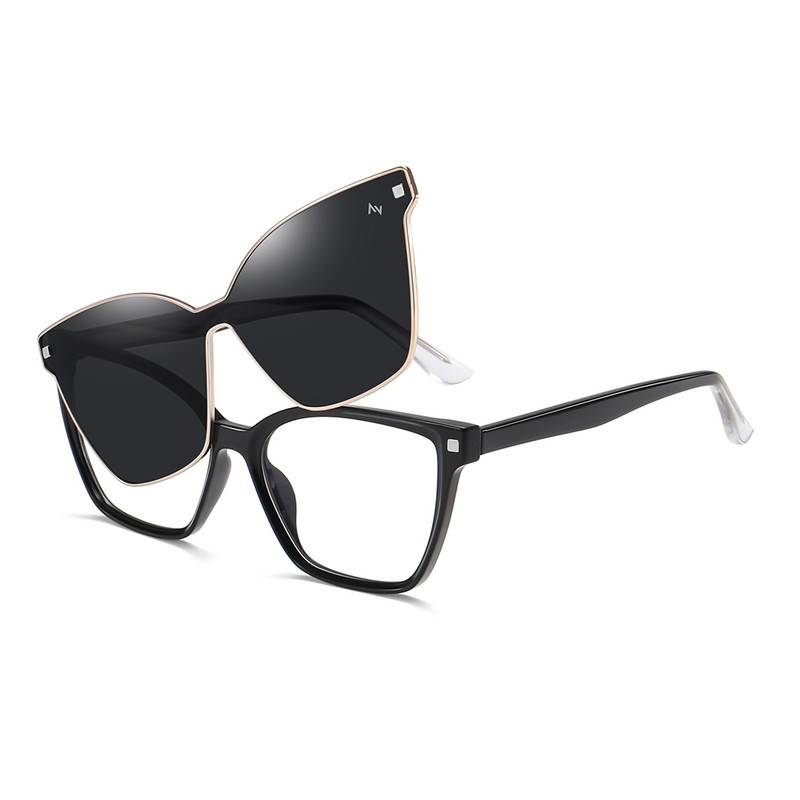 فریم عینک طبی آلبرت وگ مدل CG7802C01-P109 Polarized Double Switch به همراه کاور آفتابی