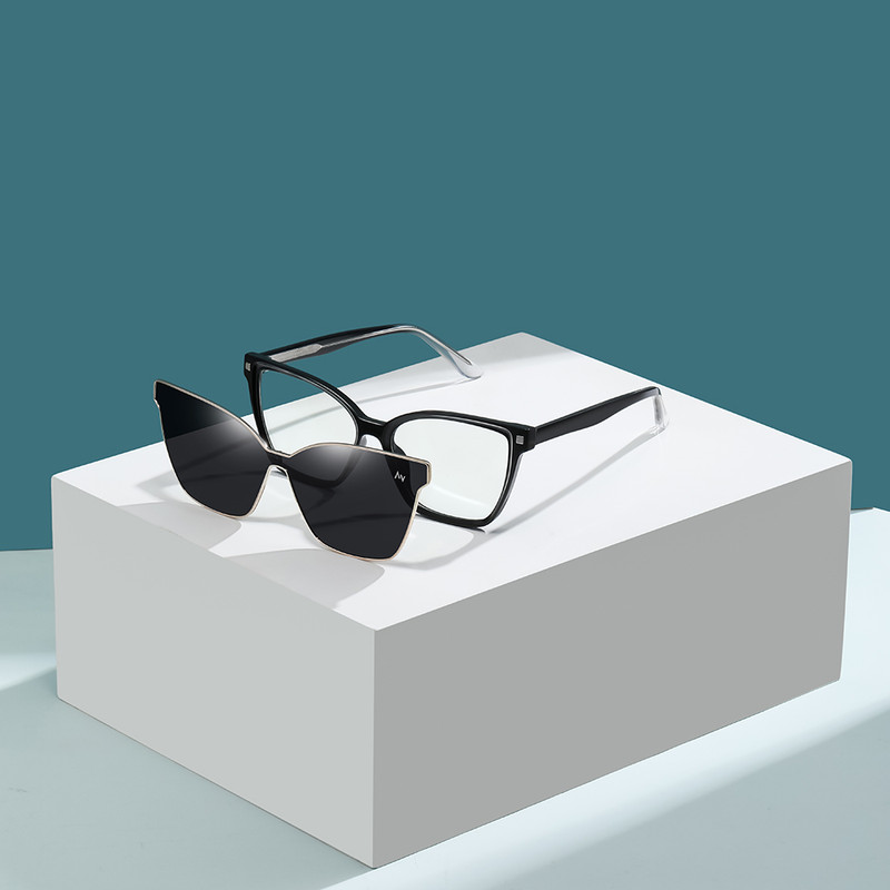 فریم عینک طبی آلبرت وگ مدل CG7802C01-P109 Polarized Double Switch به همراه کاور آفتابی