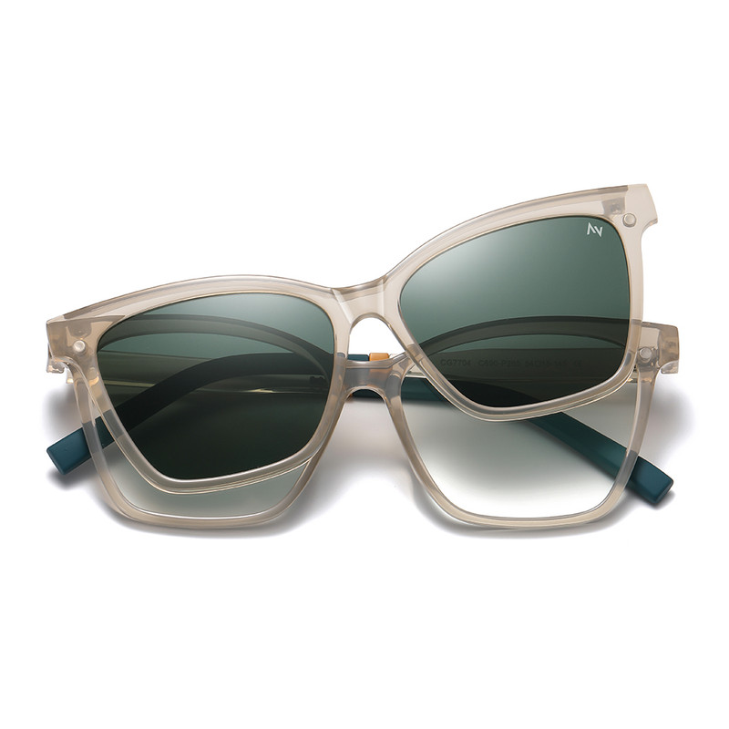 فریم عینک طبی آلبرت وگ مدل CG7704C690-P265 Polarized Double Switch به همراه کاور آفتابی