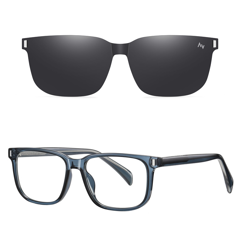 فریم عینک طبی آلبرت وگ مدل CG7201C643P109 Polarized Double Switch مناسب برای انواع صورت به همراه کاور آفتابی