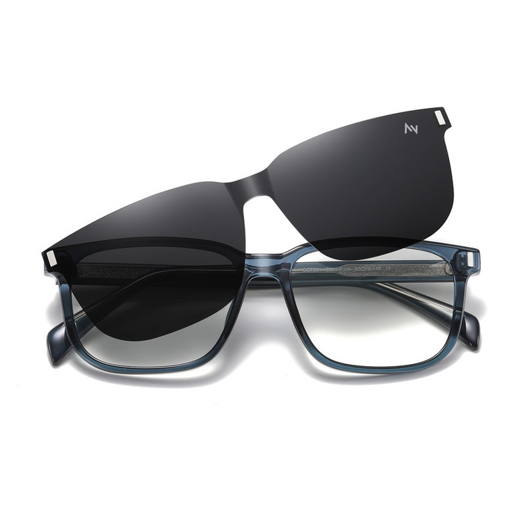 فریم عینک طبی آلبرت وگ مدل CG7201C643P109 Polarized Double Switch مناسب برای انواع صورت به همراه کاور آفتابی