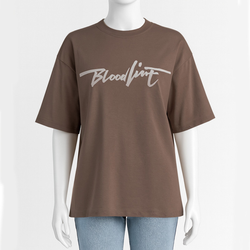 تیشرت لانگ آستین کوتاه زنانه مدل باکسی طرح Bloodlimit کد A1116