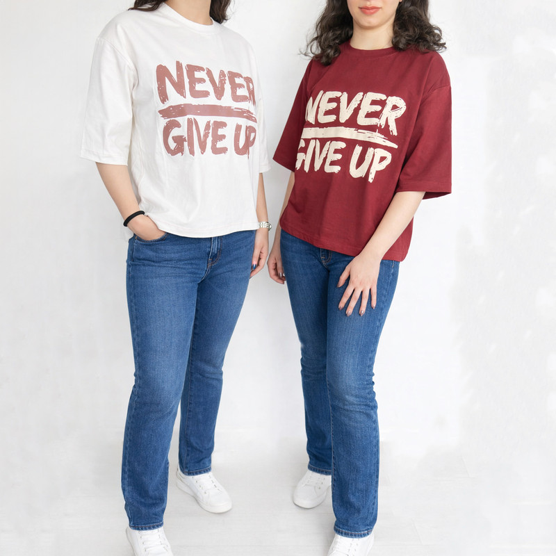 تیشرت آستین کوتاه زنانه مدل Never کد TF680