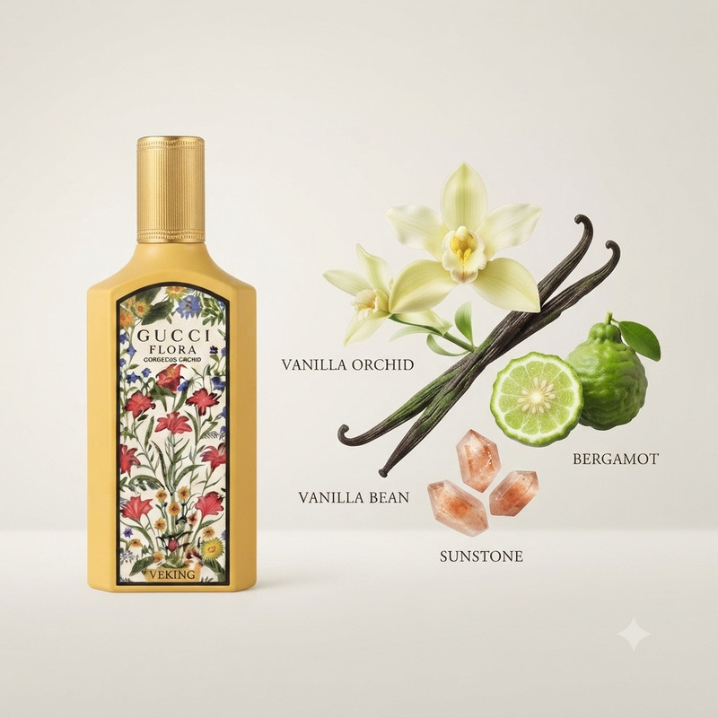 ادوپرفیوم زنانه وکینگ مدل Flora Gorgeous Orchid با رایحه معتدل حجم 100 میلیلیتر