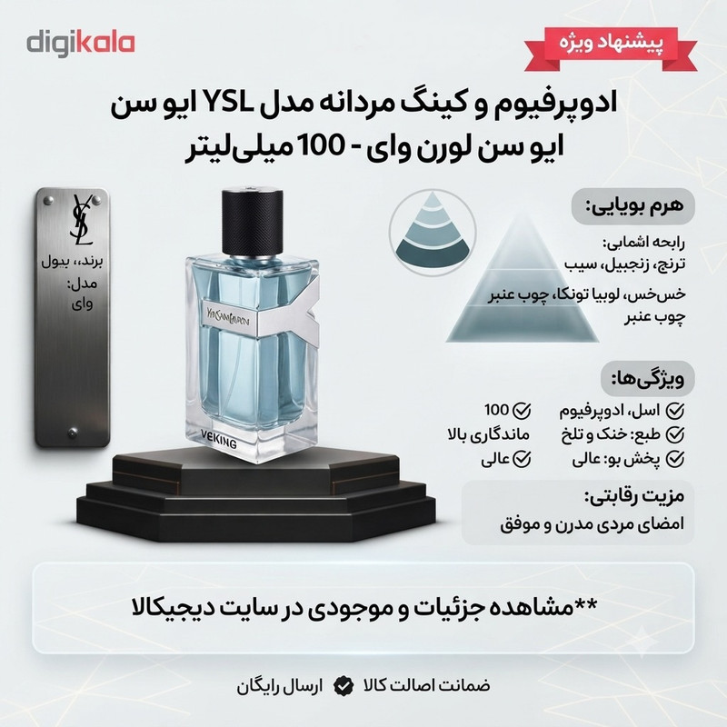 ادوتویلت وکینگ مدل ایفسن لورن وای با رایحه خنک حجم 100 میلیلیتر