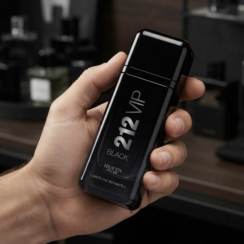 ادو پرفیوم مردانه هیون پرفیوم مدل 212 VIP-BLACK حجم 100 میلیلیتر با رایحه چوبی و تلخ،ماندگاری زیاد و پخش بوی قوی